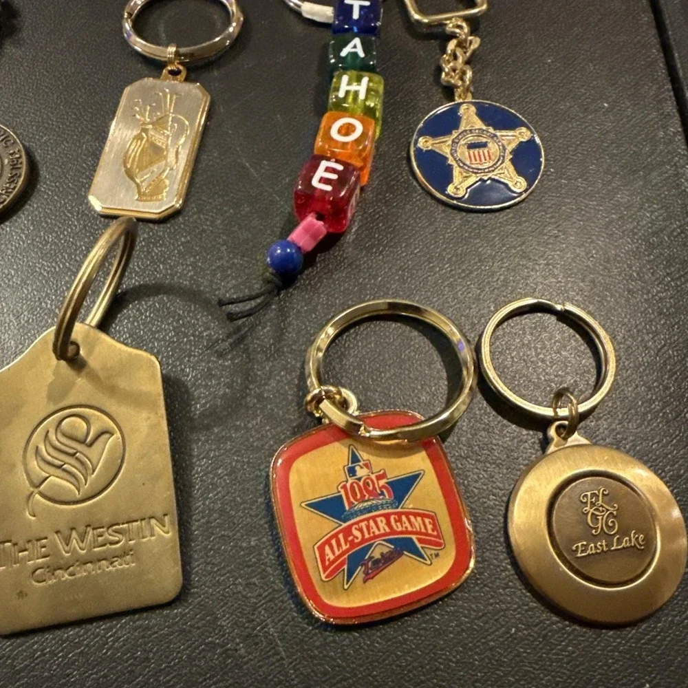 Large Lot‎ Of 13 Collectible Keychains Jim Bean Tahoe Golf Variety